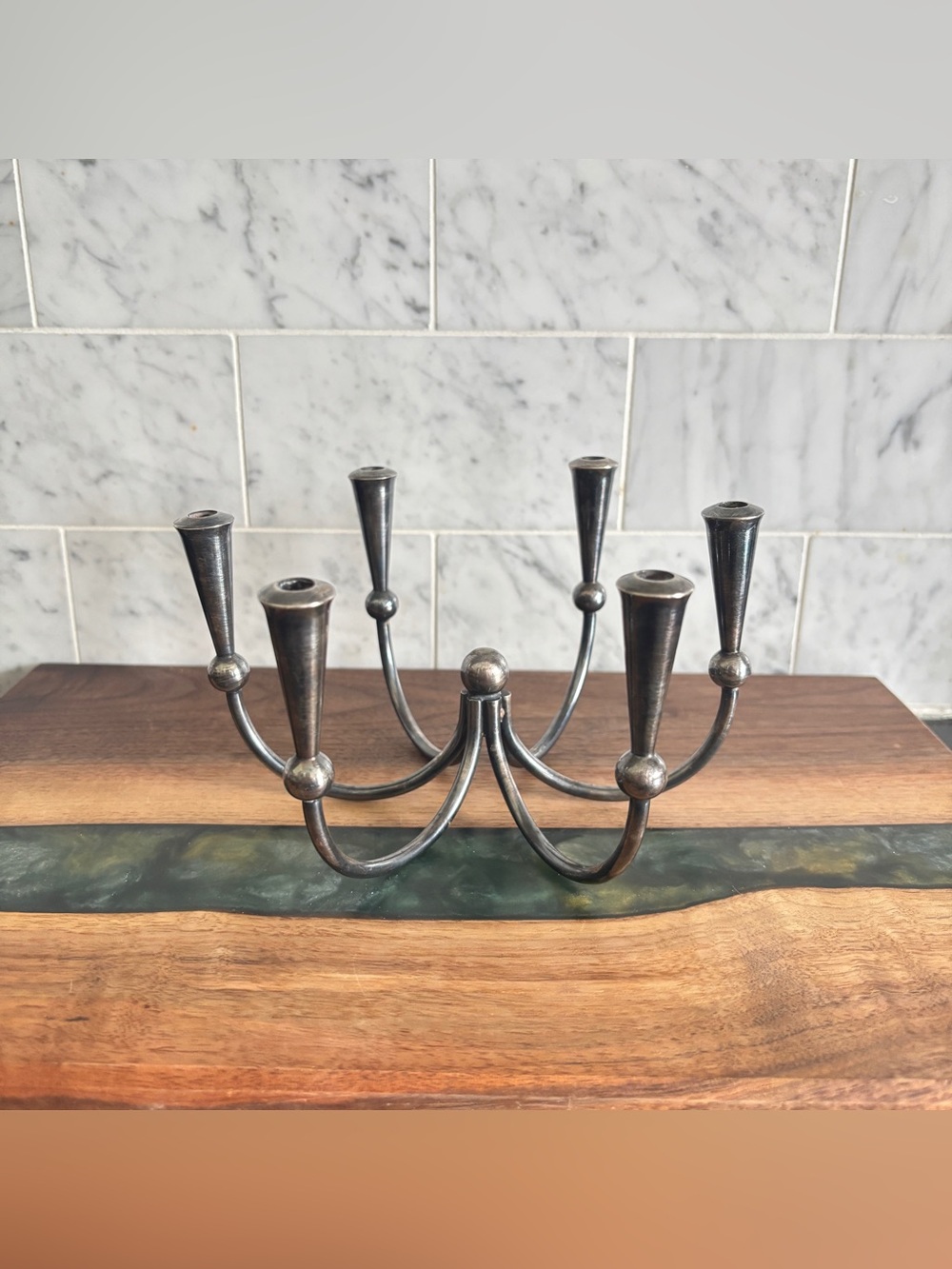 Vintage Mid Century Scandinavian Danish Style Sculptural Candelabra